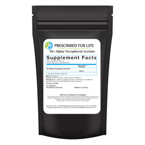 Prescribed For Life Tocopherol Acetate Powder, Water Soluble Alpha Vitamin E, 700 IU gm Powder, Vegan, Gluten Free, Non GMO (56g)