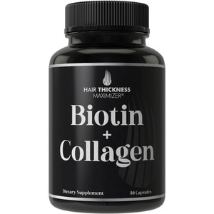 Biotin and Collagen Supplement  10,000mcg Biotin + Bovine Collagen for Thinning & Brittle Hair. Advanced 2-in-1 Vitamin Complex. Supports Thicker, H