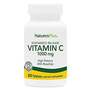 NaturesPlus Vitamin C 1000 mg with Rose Hips - 60 Sustained Release Tablets - Supports Immune Health, Energy & Antioxidant Protection - Vegetarian, G