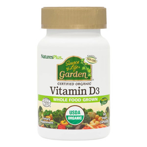 NaturesPlus Source of Life Garden Vitamin D3 - 60 Capsules, Pack of 2 - Immune System Support - USDA Certified Organic, Non-GMO, Vegan, Gluten Free -