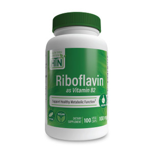 Health Thru Nutrition Riboflavin 100mg Vitamin B2 100 Vegecaps | Supports Healthy Energy Metabolic Function & Nervous System | 3rd Party Tested | Non