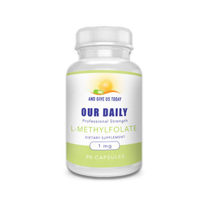 Our Daily Vites L-Methylfolate 1mg / 1000 mcg Maximum Strength Active Folate, 5-MTHF, Filler Free, Gluten Free, Non-GMO, Vegetarian Capsules 90 Count