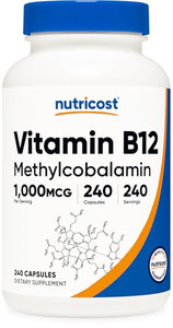 Nutricost Vitamin B12 (Methylcobalamin) 1000mcg, 240 Capsules - Vegetarian, Non-GMO & Gluten Free B12 Supplement