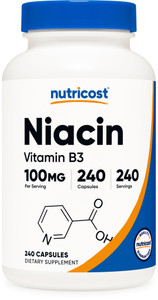 Nutricost Niacin (Vitamin B3) 100mg, 240 Capsules - with Flushing, Non-GMO, Gluten Free