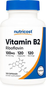 Nutricost Vitamin B2 (Riboflavin) 100mg, 120 Capsules - Gluten Free and Non-GMO
