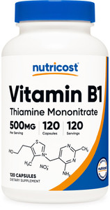 Nutricost Vitamin B1 (Thiamine) 500mg, 120 Capsules