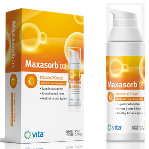 Vita Sciences Maxasorb Vitamin D3 Cream for Psoriasis Relief and Healthy Skin Care - Itch-Free, Paraben-Free Formula with 1000 IU Vitamin D for Optim