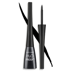 wet n wild H2O Proof Liquid Eyeliner, Waterproof & Smudge-Proof, Long-Lasting Definition, Precise Brush Applicator, Cruelty-Free - Black
