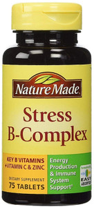 Nature Made Stress B-Complex Dietary Supplement Tablets with Vitamin C & Zinc 75 ea (Pack of 6)