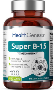 Super B-15 100 Vcaps - Niacin Calcium Choline Inositol DMG TMG - Supports Healthy Oxygen Energy Levels