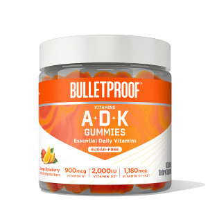 Bulletproof Sugar-Free Orange Strawberry Vitamins A+D+K Gummies, 60 Count, Keto Supplement for Heart, Bone and Immune Support, New and Improved Formu