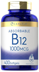 Carlyle Vitamin B12 1000 mcg Absorbable | 400 Softgels | Non-GMO and Gluten Free Supplement