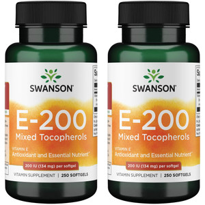 Swanson Vitamin E Mixed Tocopherols 200 Iu (134 Milligrams) 250 Sgels (2 Pack)