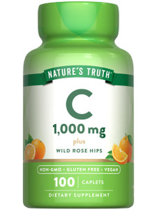 Nature's Truth Vitamin C 1000 mg with Rose Hips | 110 Caplets | Vegan, Non-GMO, & Gluten Free Supplement