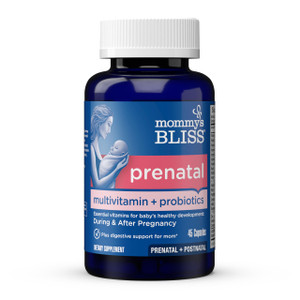 Mommy's Bliss Prenatal Multivitamin + Probiotic for Women w/ Folic Acid, Supports Baby Development & Mom's Digestion w/ Zinc, Vitamin B6 & B12, Ginge
