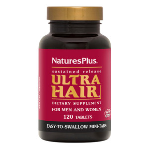 NaturesPlus Ultra Hair - 120 Sustained Release Mini Tablets, Pack of 2 - Supports Healthy Hair Growth - for Men & Women - Gluten Free - 60 Total Serv