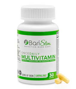 BariSlim Once Daily Bariatric Multivitamin Capsule - 60mg of Iron - Bariatric Vitamin & Supplement for Post Surgery Including Gastric Bypass & Gastri