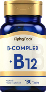 Piping Rock Vitamin B Complex | 180 Tablets | with B12 | Vegetarian, Non-GMO, Soy Free Supplement