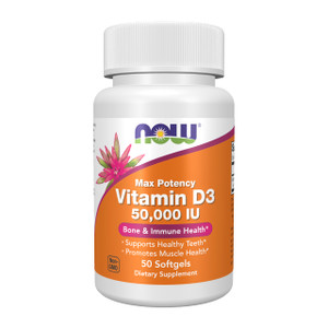 NOW Foods Supplements, Vitamin D-3 50,000 IU Softgels, 50 softgels