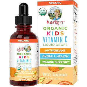 MaryRuth Organics USDA Kids Vitamin C Drops | Vegan Immune Support Supplement for Ages 4-13 | Immune Support & Overall Health | Vitamin C from Organi