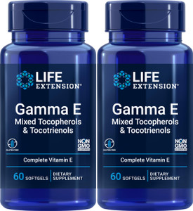 Life Extension Gamma E Mixed Tocopherols & Tocotrienols 60 Softgels (Pack of 2)