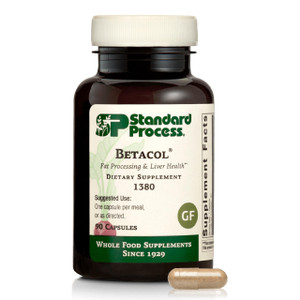 Standard Process Betacol - Supports Liver Function & Bile Production - Liver Health Supplement with Niacin & Vitamin B6 - Gluten-Free, Non-Dairy & No