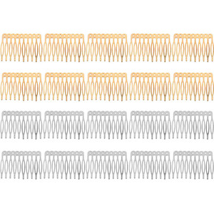 20 Pcs 10 Teeth Hair Combs Metal Blank Hair Side Combs Clips DIY Hair Accessories for Women and Girls, DIY Hair Bows Making