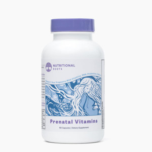 Nutritional Roots Prenatal Vitamins with DHA - Whole Food Vitamins with Folate, Probiotics and Regenerative Organic Ingredients, Without Iron, Withou