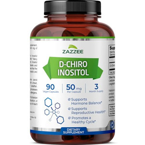 Zazzee D-Chiro-Inositol, 50 mg per Capsule, 90 Vegan Capsules, Ideal Dosage for 40:1 Ratio with Myo-Inositol, 3 Month Supply, 100% Vegetarian, Non-GM