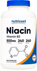 Nutricost Niacin (Vitamin B3) 500mg, 240 Capsules - with Flushing, Non-GMO, Gluten Free