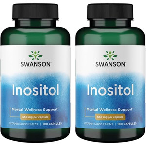 Swanson Inositol 650 Milligrams 100 Capsules (2 Pack)