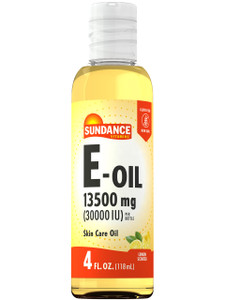 Sundance Vitamin E-Oil for Skin | 13500 mg (30000 IU) | 4 Fluid Ounces | Lemon Scented | Non-GMO and Gluten Free Supplement