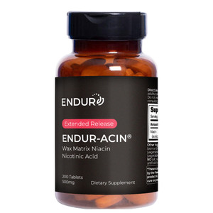 ENDUR-ACIN Niacin, Heart Health & Healthy Cholesterol Balance Supplement, Extended Release for Optimal Absorption, Gluten Free, 500mg (200 Tablets)