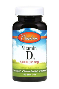 Carlson Labs Vitamin D3 5000 IU Soft Gels, 120 Count