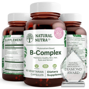 Natural Nutra Vitamin B Complex with Niacin, Folate, Thiamin, Biotin, Supports Nervous System Health, Promotes Metabolism, Skin, Eyes and Hair Health