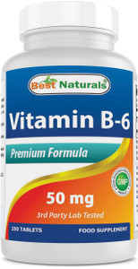 Best Naturals Vitamin B6 50 mg 250 Tablets