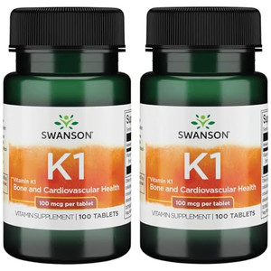 Swanson Vitamin K-1 100 mcg 100 Tabs (2 Pack)