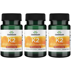 Swanson Vitamin K2 (Menaquinone-7) - Vitamin Supplement Supporting Cardiovascular and Bone Health - Made from Japanese Natto to Help Regulate Calcium