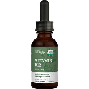 Earth Harmony Naturals Organic Vegan Vitamin B12 Sublingual Liquid Supplement - 2500mcg Methylcobalamin Drops for Natural Energy, Metabolism Health a