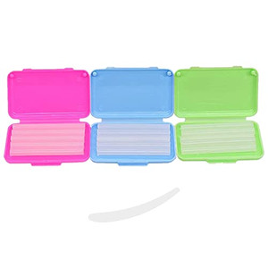 Dental Wax,Orthodontic Wax With Colorful Storage Cases(Mint,Apple,Strawberry).Dental Patient Wax Applicator Scraper Kit(White).For Braces Aligners We