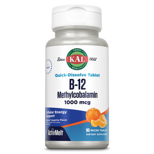 KAL Vitamin B12 Methylcobalamin 1000mcg, Healthy Energy, Metabolism, Nerve & Red Blood Cell Support,* Fast Dissolve ActivMelt, Optimal Absorption, Na