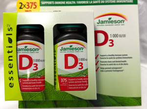Jamieson Vitamin D3 1000Iu Tablets-(2X375), 750 Count