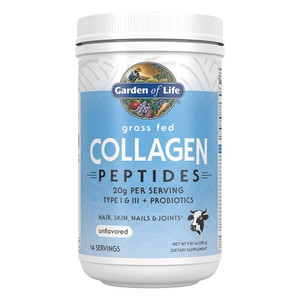 Garden of Life Grass Fed Collagen Peptides Powder Unflavored Collagen Powder for Women Men Hair Skin Nails Joints, Hydrolyzed Collagen Protein Supple