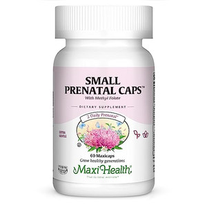 Maxi Health Prenatal Vitamins for Women with Methyl Folate - Easy to Swallow Small Prenatal Vitamin Capsules - Over 20 Essential Vitamins and Mineral
