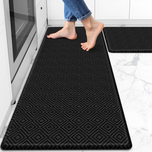 Mattitude Kitchen Mat 2PCS Kitchen Rugs Cushioned Anti-Fatigue Rug Waterproof Standing Desk Mat Kitchen Mats for Floor Kitchen Rug Set for Kitchen, S