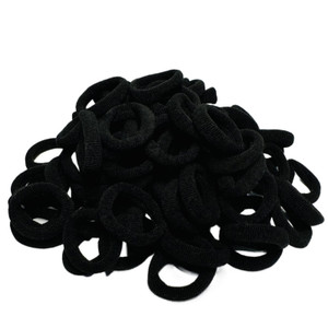 100pcs Hair Ties For Girls Women,Cotton Seamless Baby Hair Ties For Toddler Kids Accessories Small Thick Elastic Hair Bands Ponytail Holders Black
