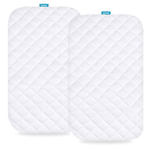 Waterproof Bassinet Mattress Pad Cover Compatible with Baby Delight Beside Me Dreamer Bassinet, 2 Pack, Ultra Soft Surface, Breathable and Easy Care