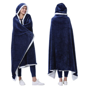 Catalonia Hooded Blanket Poncho | Wearable Blanket Wrap with Hand Pockets | Comfy Sherpa Fleece Throw Cape for Adults, Women Gift