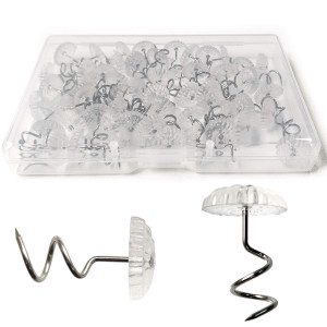 TTSAM Twist Pins with Clear Heads, Ideas Bedskirt Pins for Holds Bedskirts, Drapes, Slipcovers and Other Fabric and Materials Securely in Place(Pack