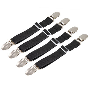 BetyBedy 4Pcs Adjustable Bed Sheet Fasteners Suspenders, Elastic Sheet Band Straps Clips, Cover Grippers Suspenders Holder for Mattress Pad Cover, So